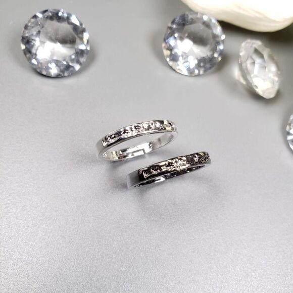 Brand New S925 Silver Heart Beats Patterns Couple Rings #2 - Picture 5 of 8